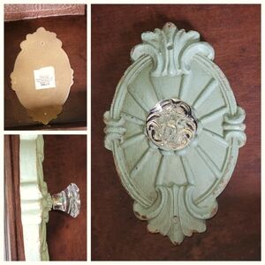 Green Shabby Chic Style Resin Wall Decor with Glass Knob from Hobby Lobby